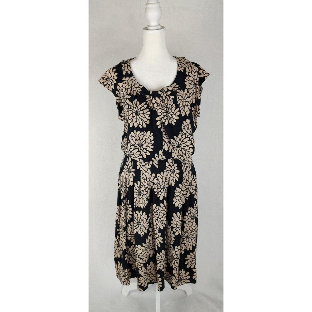 LIZ & CO Black beige floral flared 1 skirt Medium with 2 Tops Large NWT - Picture 4 of 15